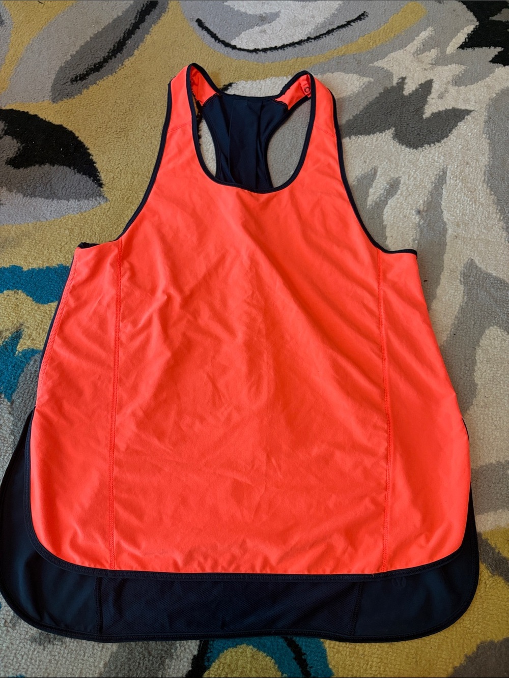 lululemon athletica Coral and Black Racerback Tank Top